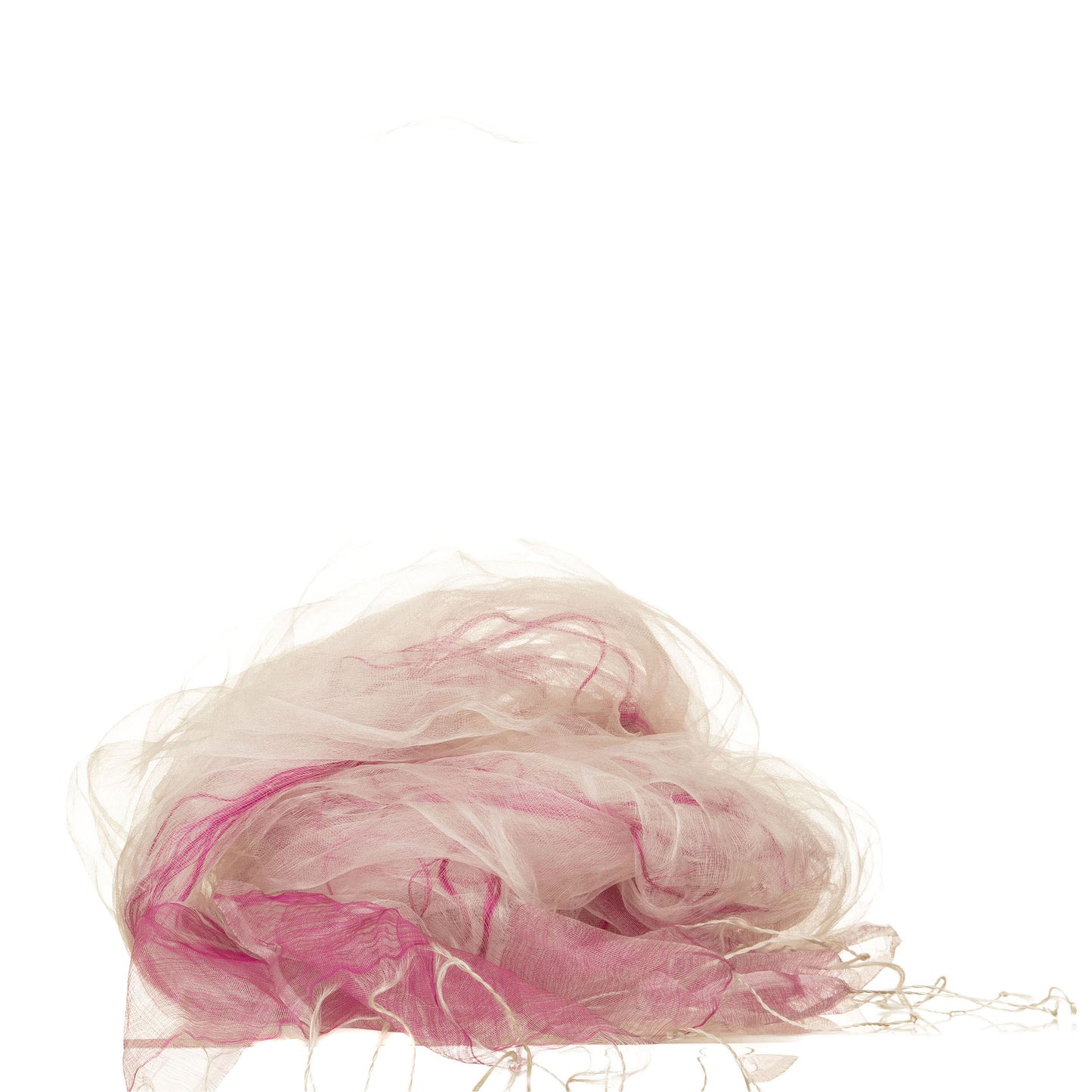 Sciarpa tubolare in seta con fili in contrasto