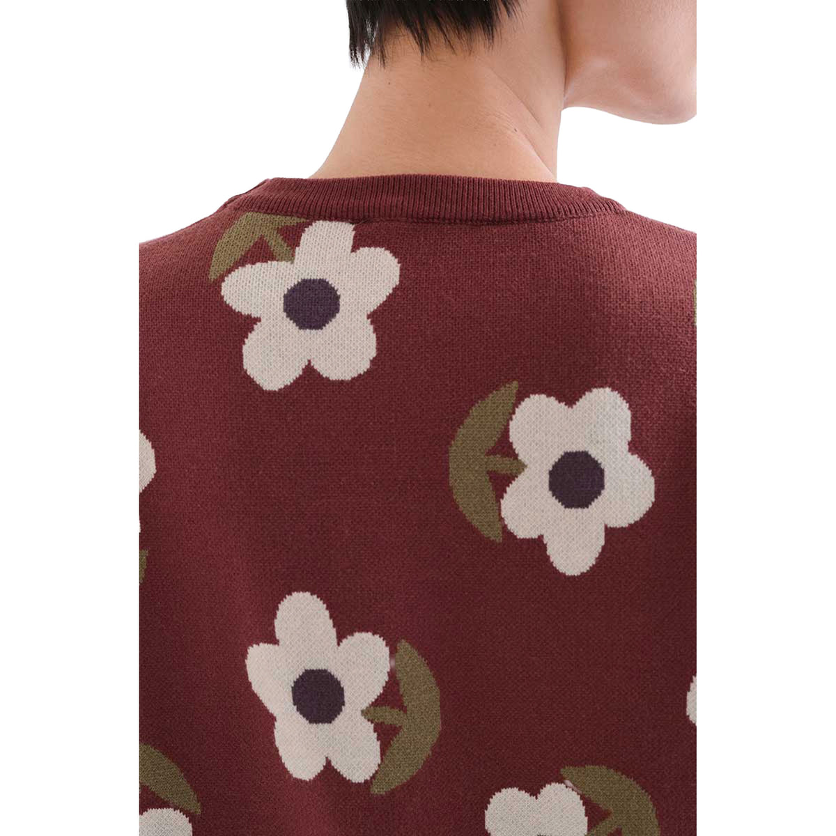 COMPAÑÍA FANTÁSTICA Maglione marrone con stampa floreale