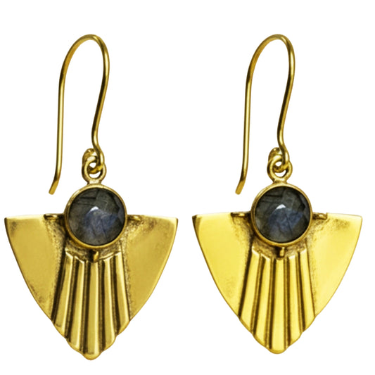 SURKANA Orecchini a triangolo con labradorite