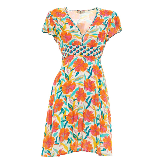 BABA DESIGN - Abito corto Flowers Paradise