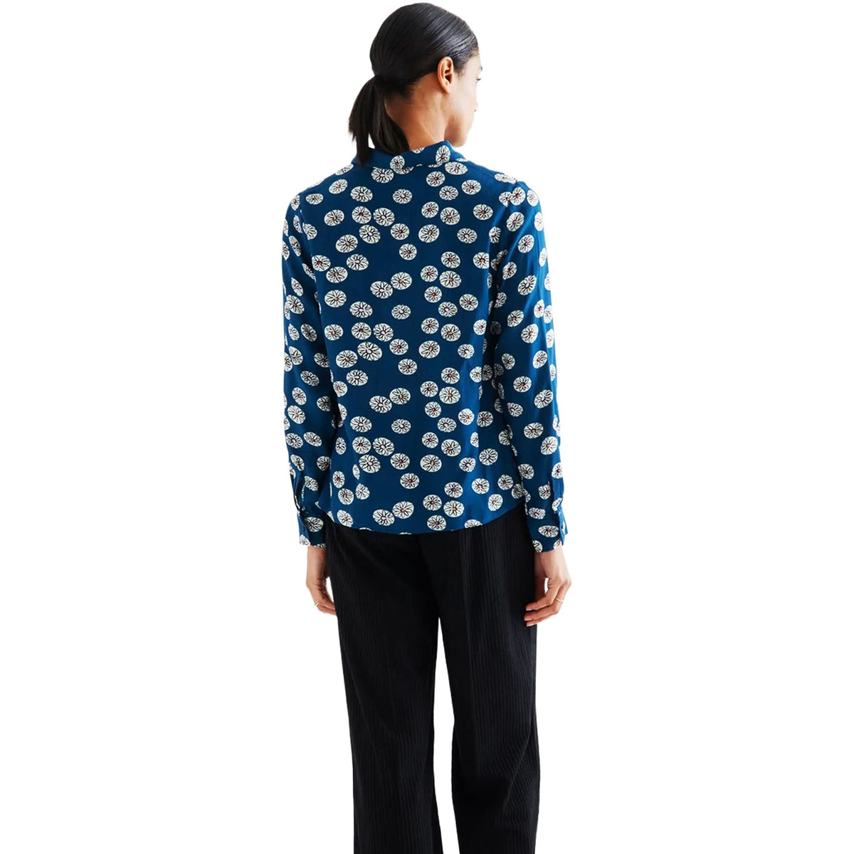 COMPAÑÍA FANTÁSTICA Camicia blu con stampa Carthamus