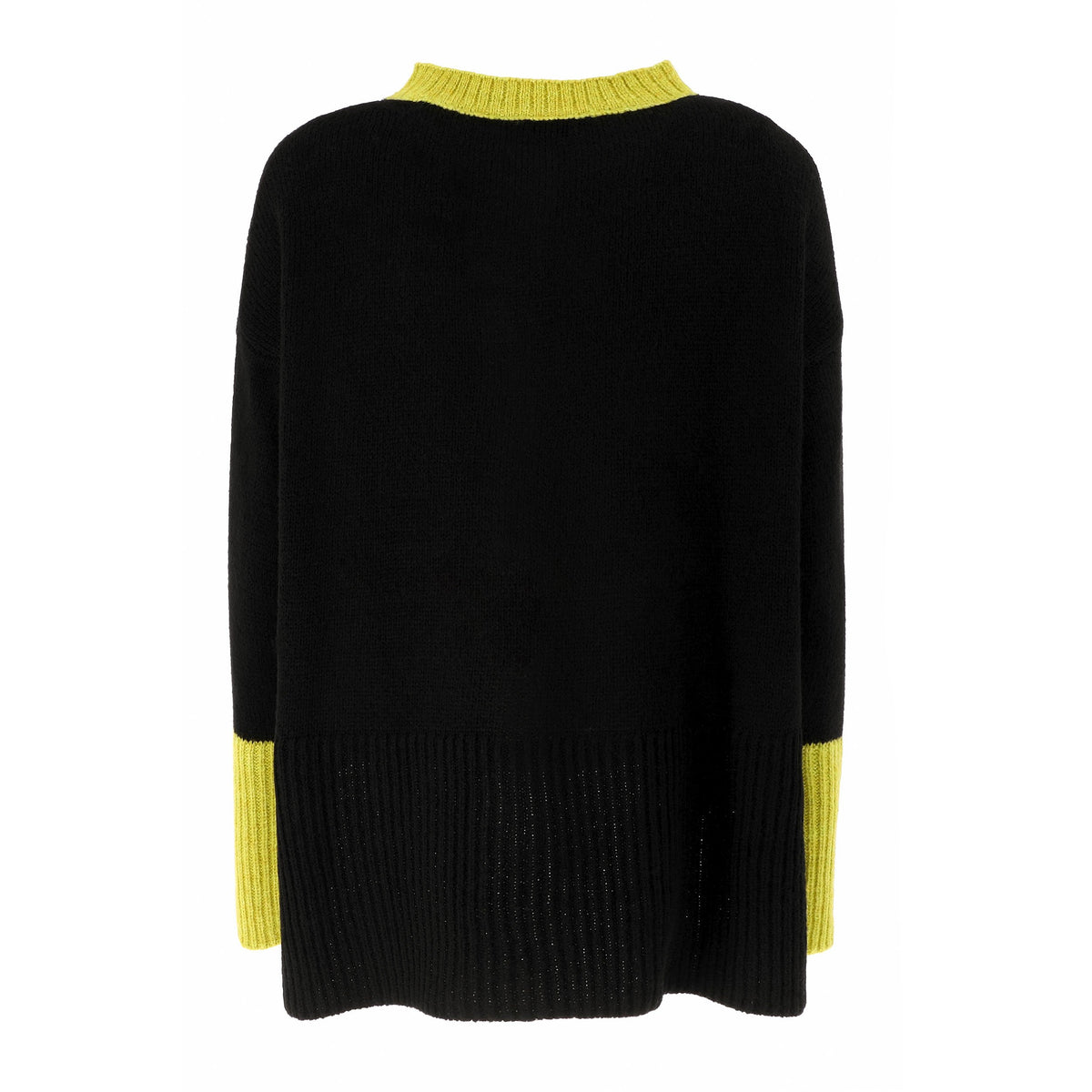 KARAKORUM Cardigan Chantal nero e lime