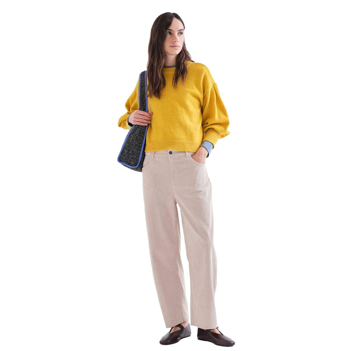 COMPAÑÍA FANTÁSTICA Maglione giallo con maniche a sbuffoCOMPAÑÍA FANTÁSTICA Maglione giallo con maniche a sbuffo