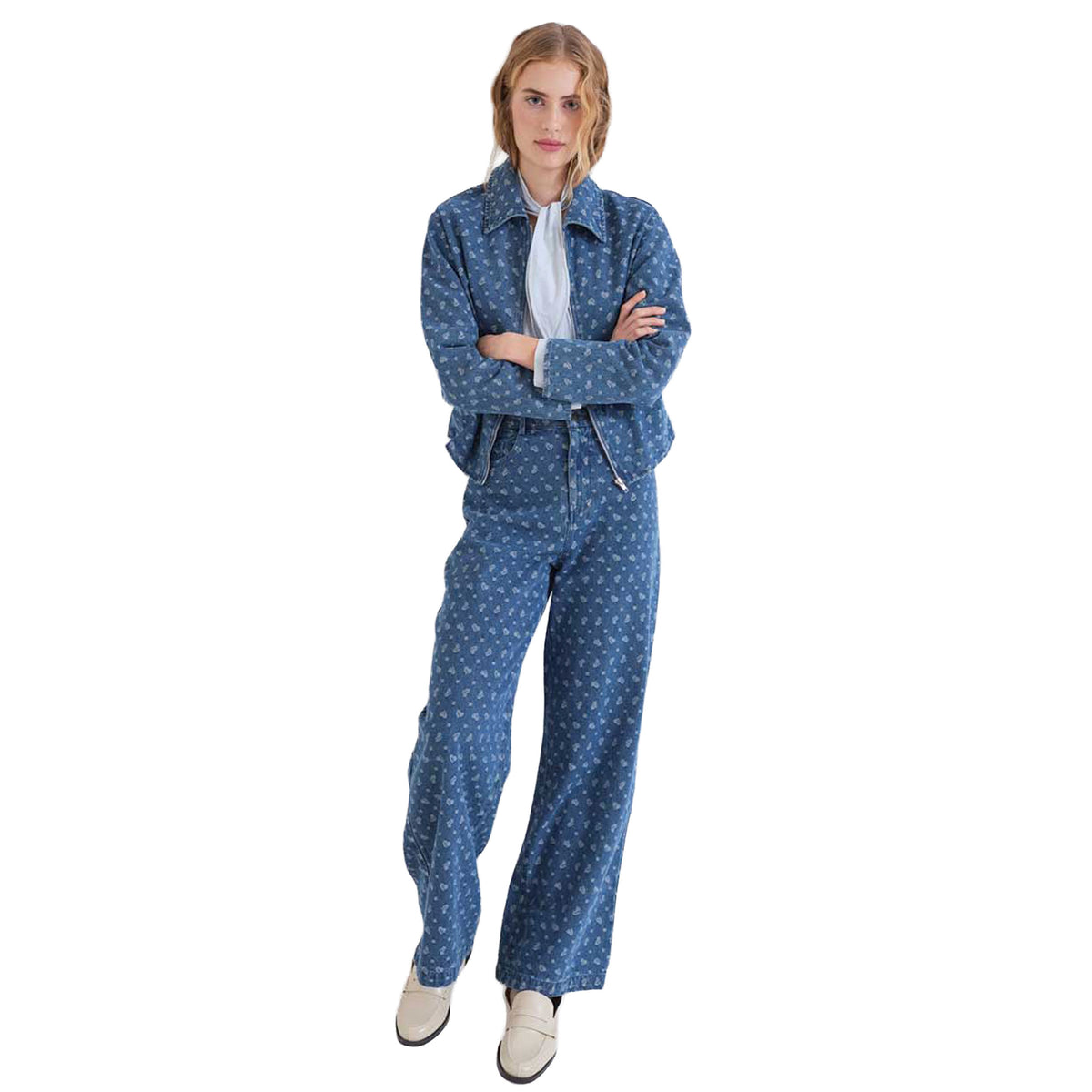 COMPAÑÍA FANTÁSTICA Jeans Jacquard Paisley Blu