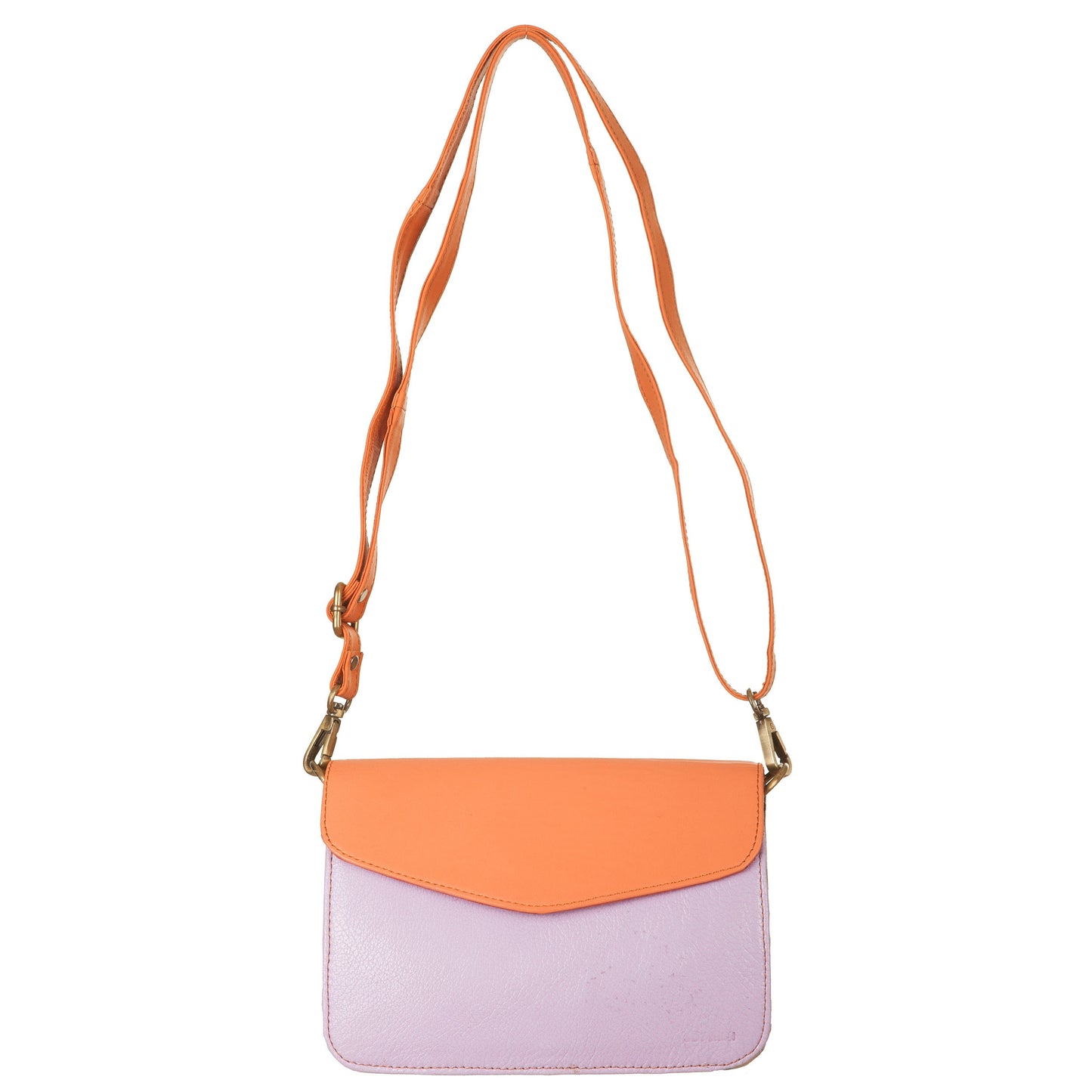 Borsa Clutch liscia basic Lilla-arancio