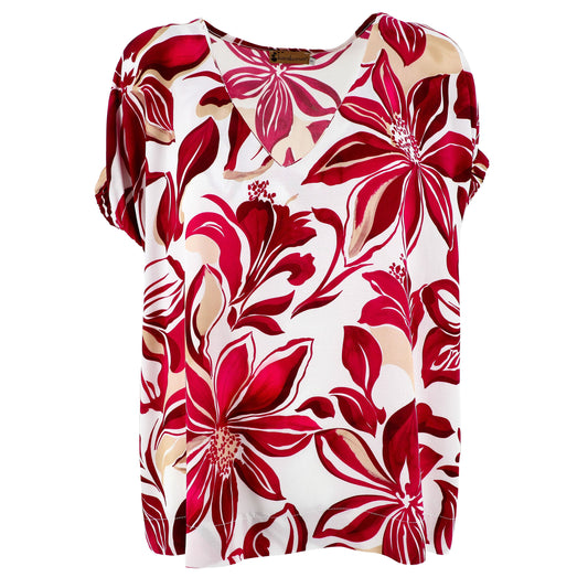 KARAKORUM Blusa TERRY Ciclamino e panna