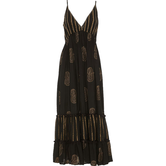 BABA DESIGN Abito Lungo BLACK SUN Nero e oro