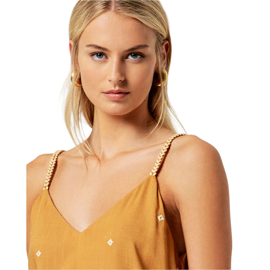 SURKANA Top a spalline Cammello