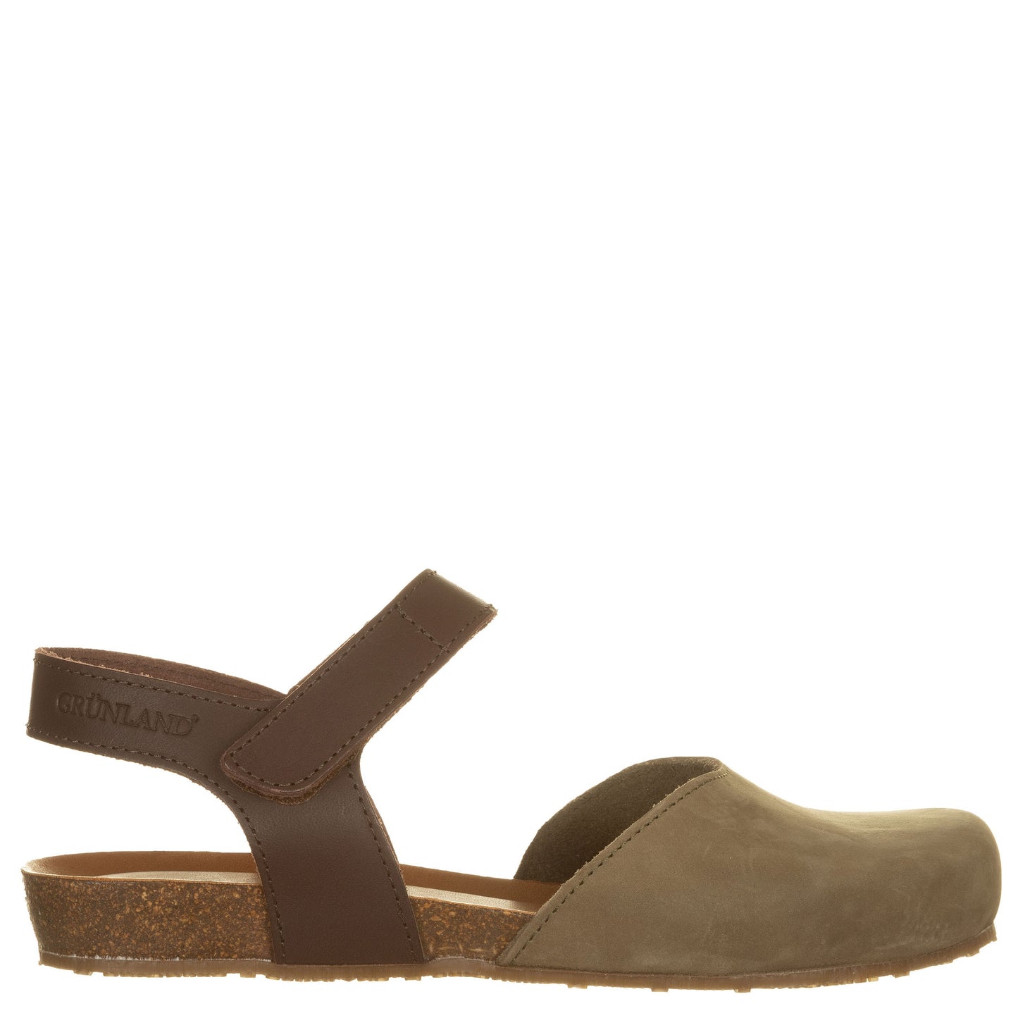 Slingback Grunland in nabuk, oliva e marrone