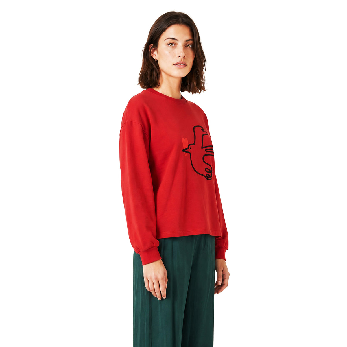 PEPALOVES Felpa Paloma Rosso