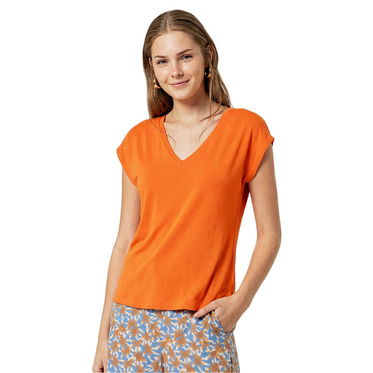 SURKANA T-shirt con collo a V Arancio