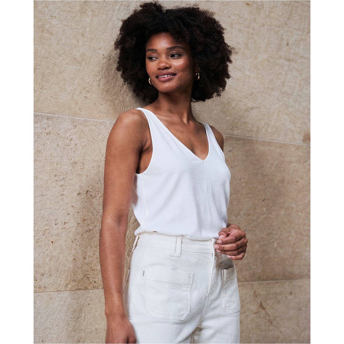 SURKANA Top a spalline Bianco-SURKANA-VIALESCARPE