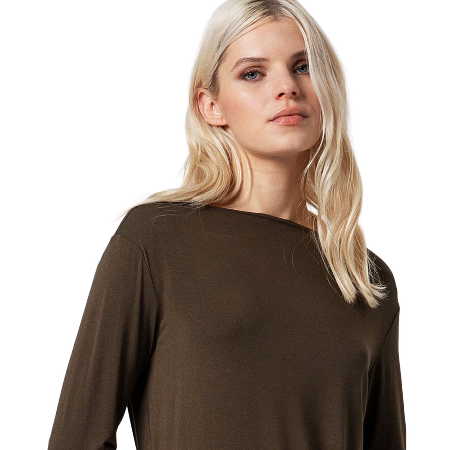 SURKANA - T-shirt con scollo a barca in viscosa di bambù-SURKANA-VIALESCARPE