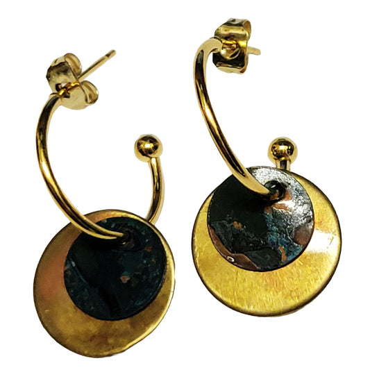 HOIKO Orecchini in rame e ottone Mini Piastre 02