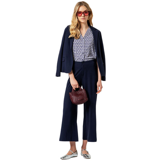 SURKANA Pantaloni Cropped Blu Scuro-SURKANA-VIALESCARPE