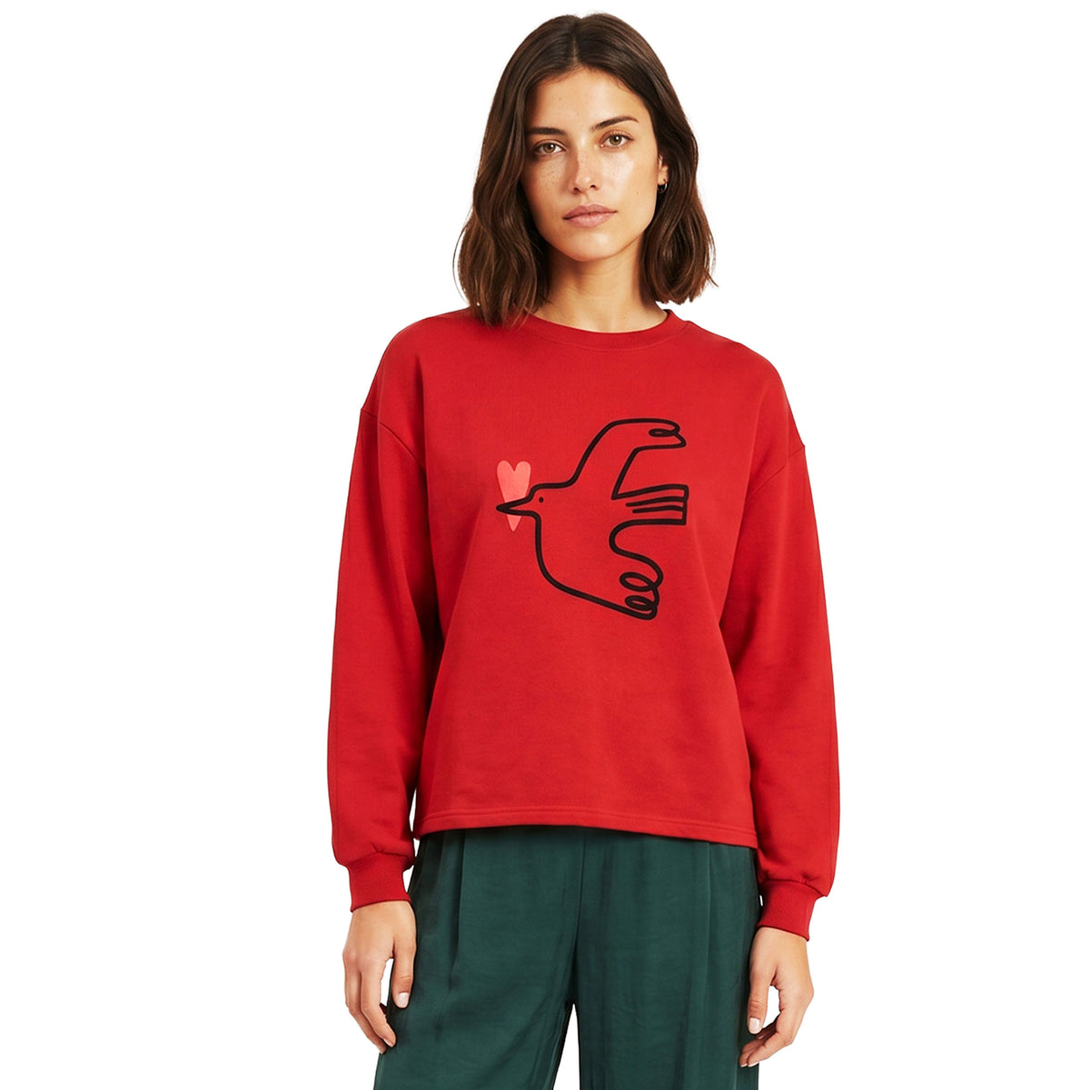 PEPALOVES Felpa Paloma Rosso