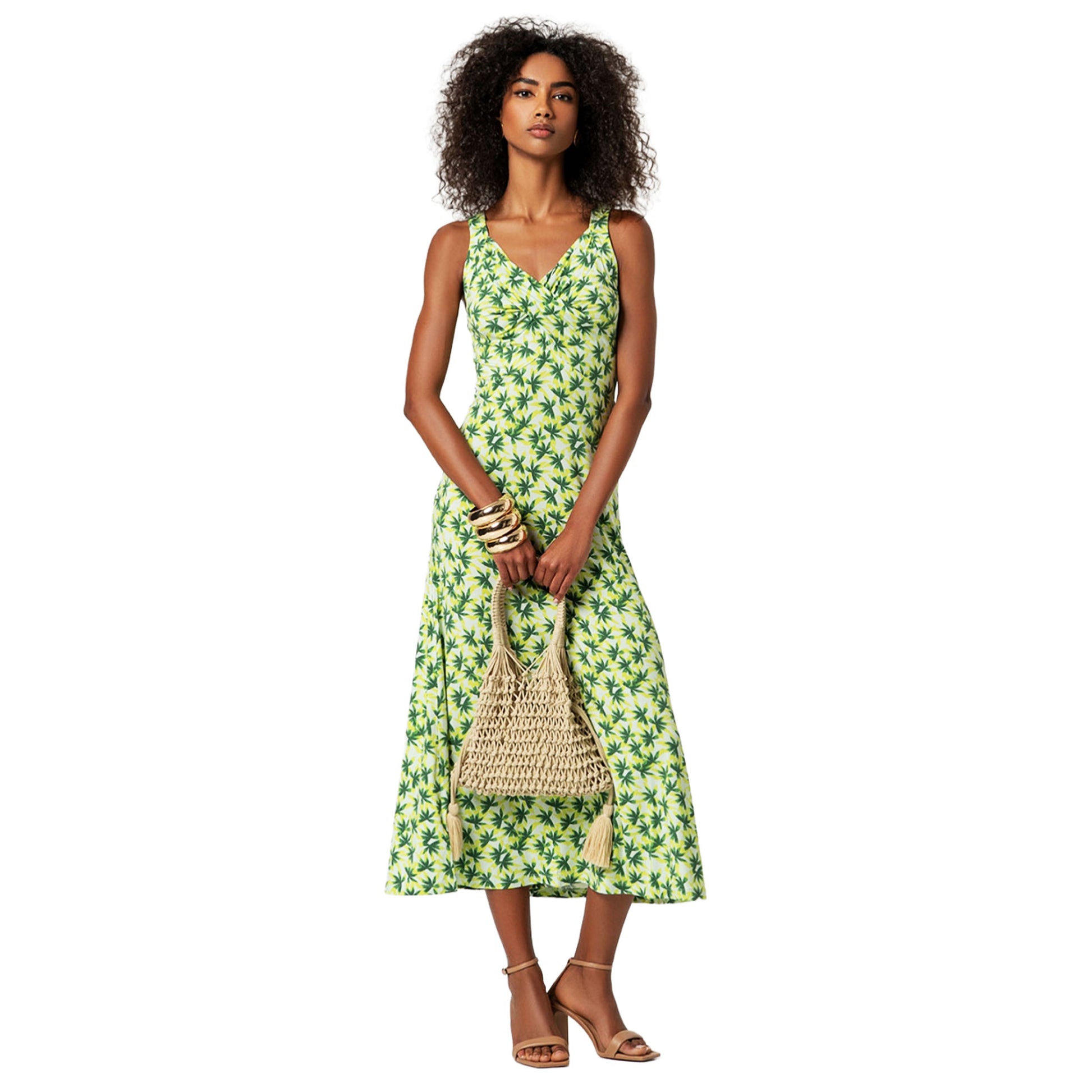 SURKANA Vestito a spalline con drappeggio sul petto Verde Chiaro-SURKANA-VIALESCARPE