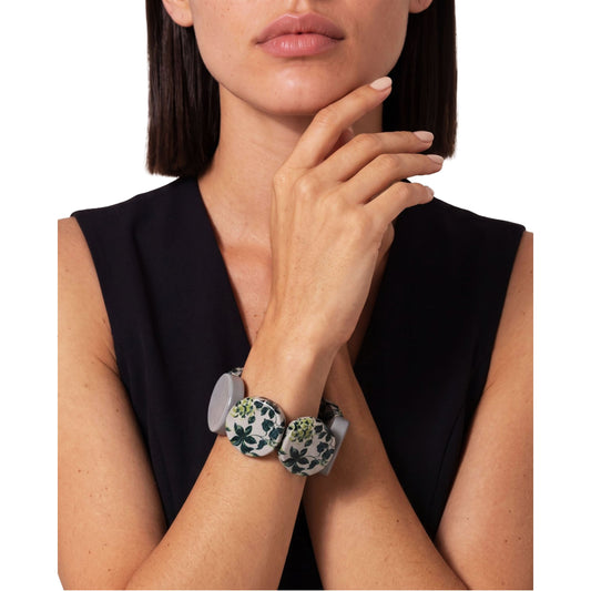 Bracciale di legno floreale