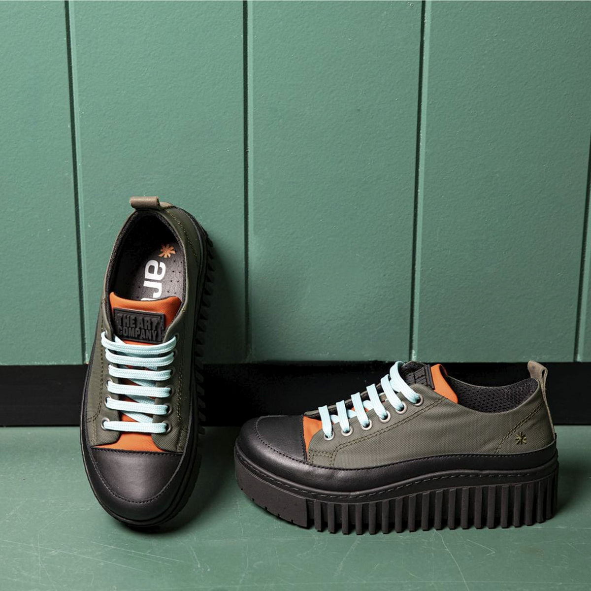 ART COMPANY Sneakers Brighton Rubber Nylon Kaki-Orange