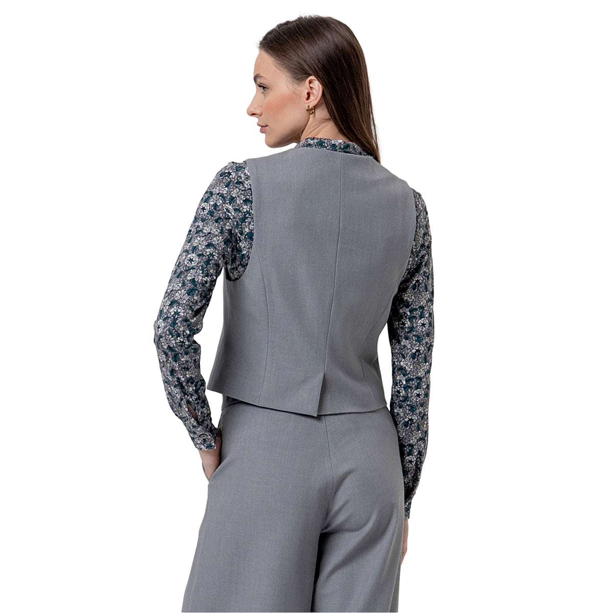 SURKANA Gilet con Fodera Stampata Grigio Melange
