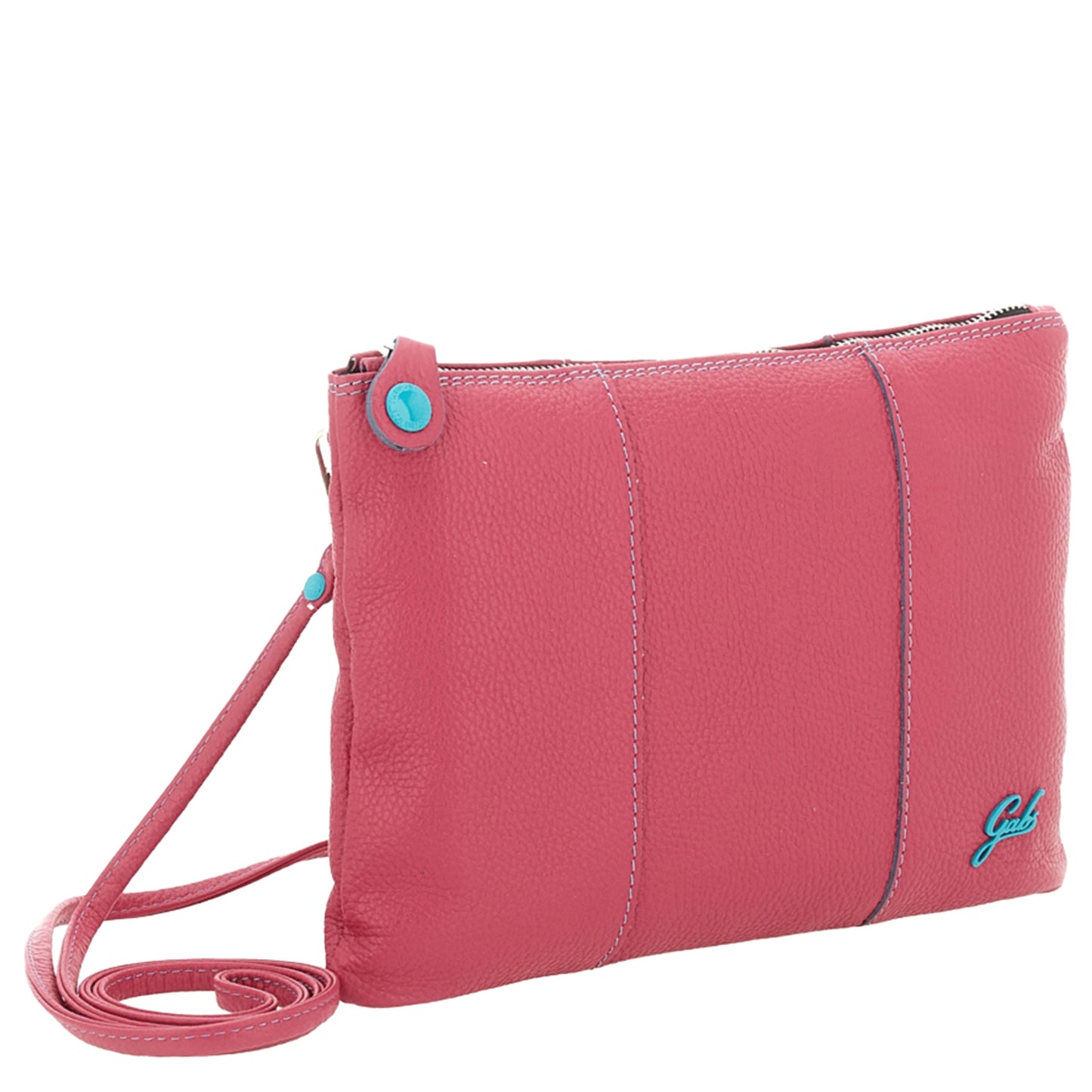 GABS "BEYONCE" Clutch Bag in Hammered Leather Begonia