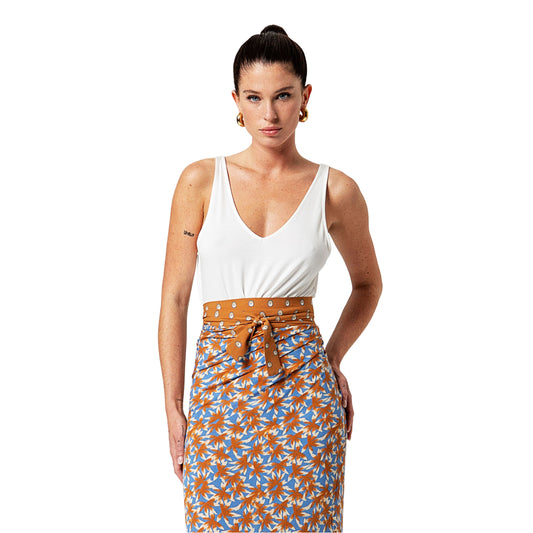 SURKANA Pareo lungo fluido Marrone