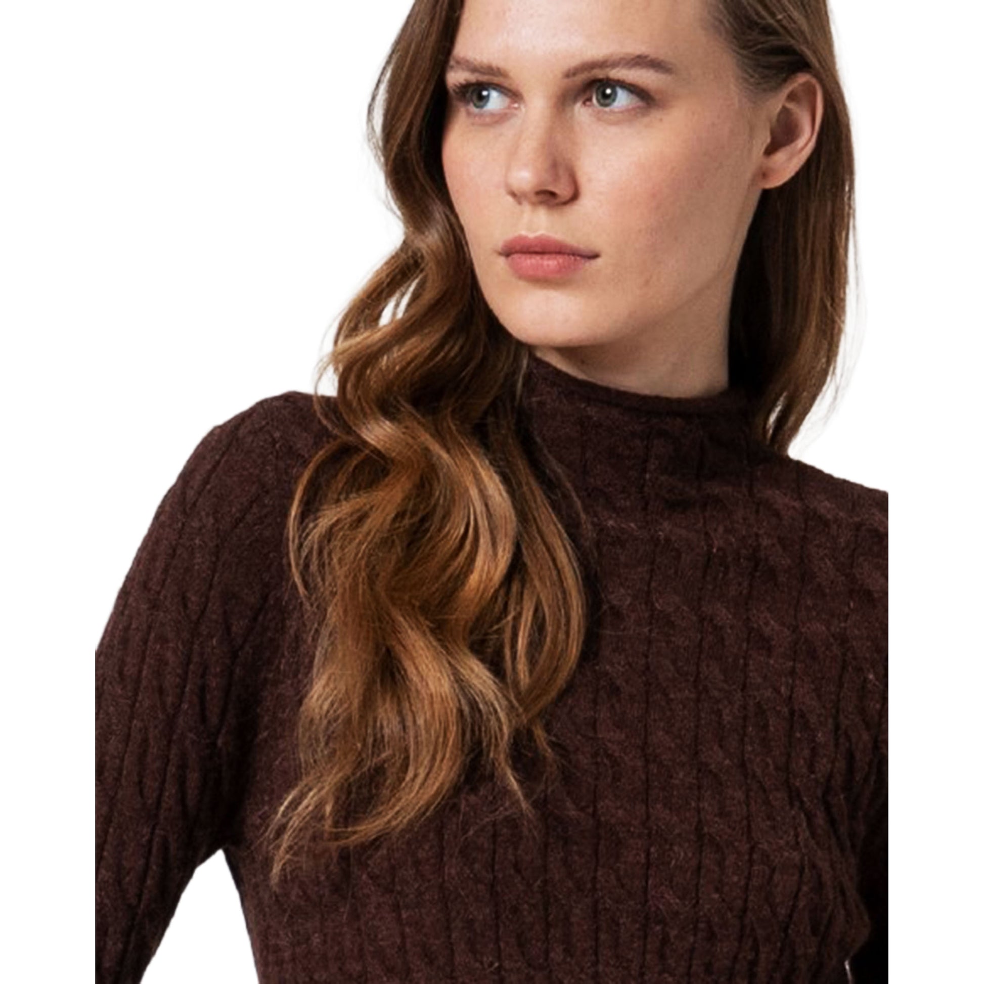 SURKANA - Maglione aderente con trecce e collo perkins-SURKANA-VIALESCARPE