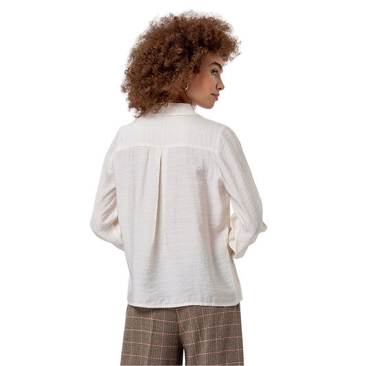 SURKANA Camicia con Arricciature sulle Spalle Crudo