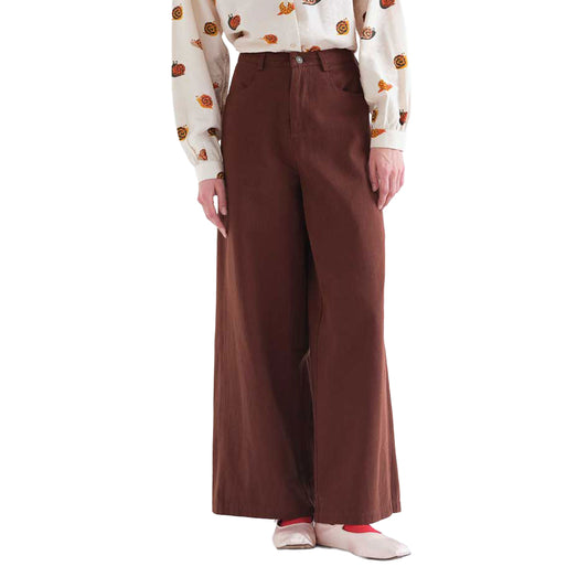 COMPAÑÍA FANTÁSTICA Pantaloni in denim marrone