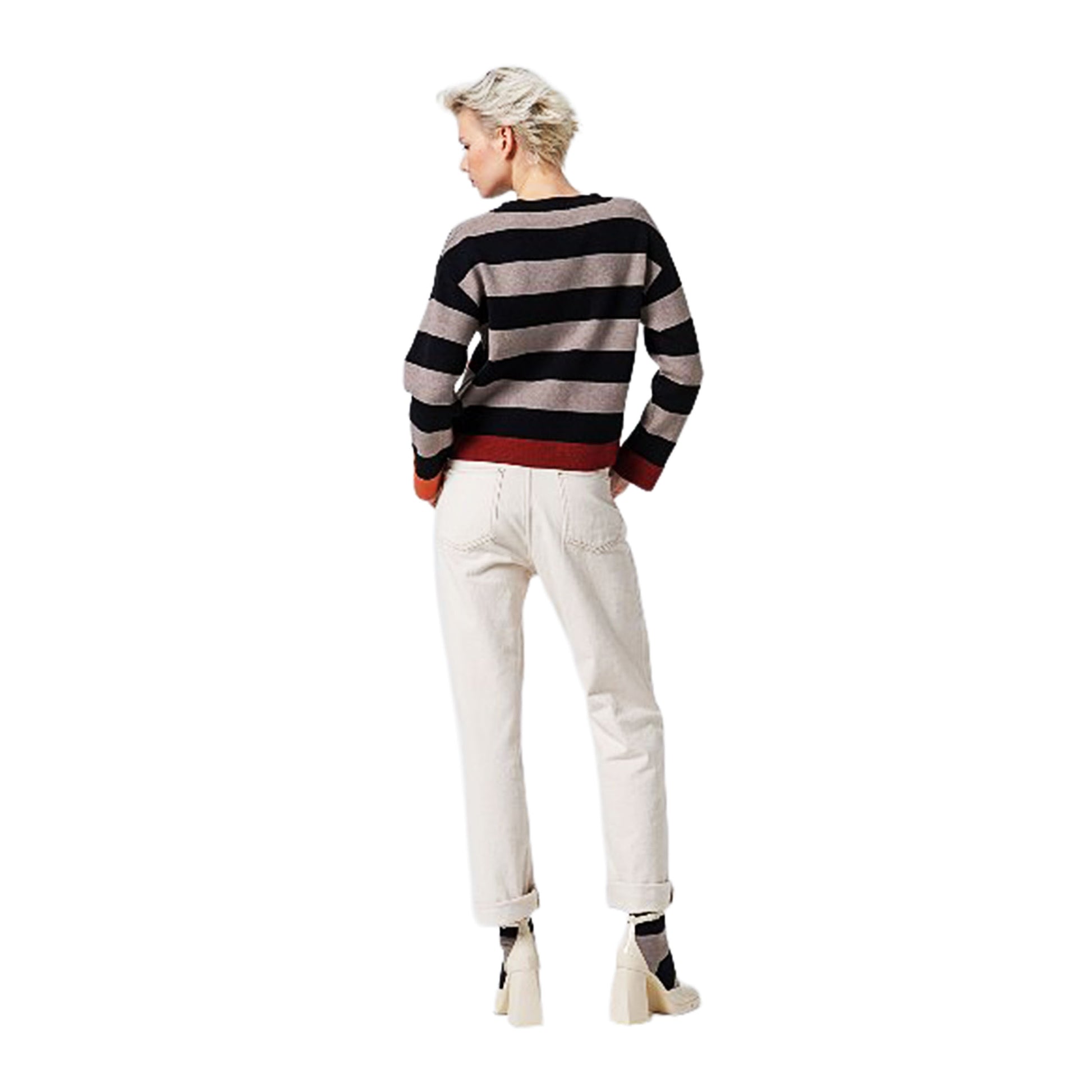 SURKANA - Cardigan corto a righe, con scollo a V-SURKANA-VIALESCARPE