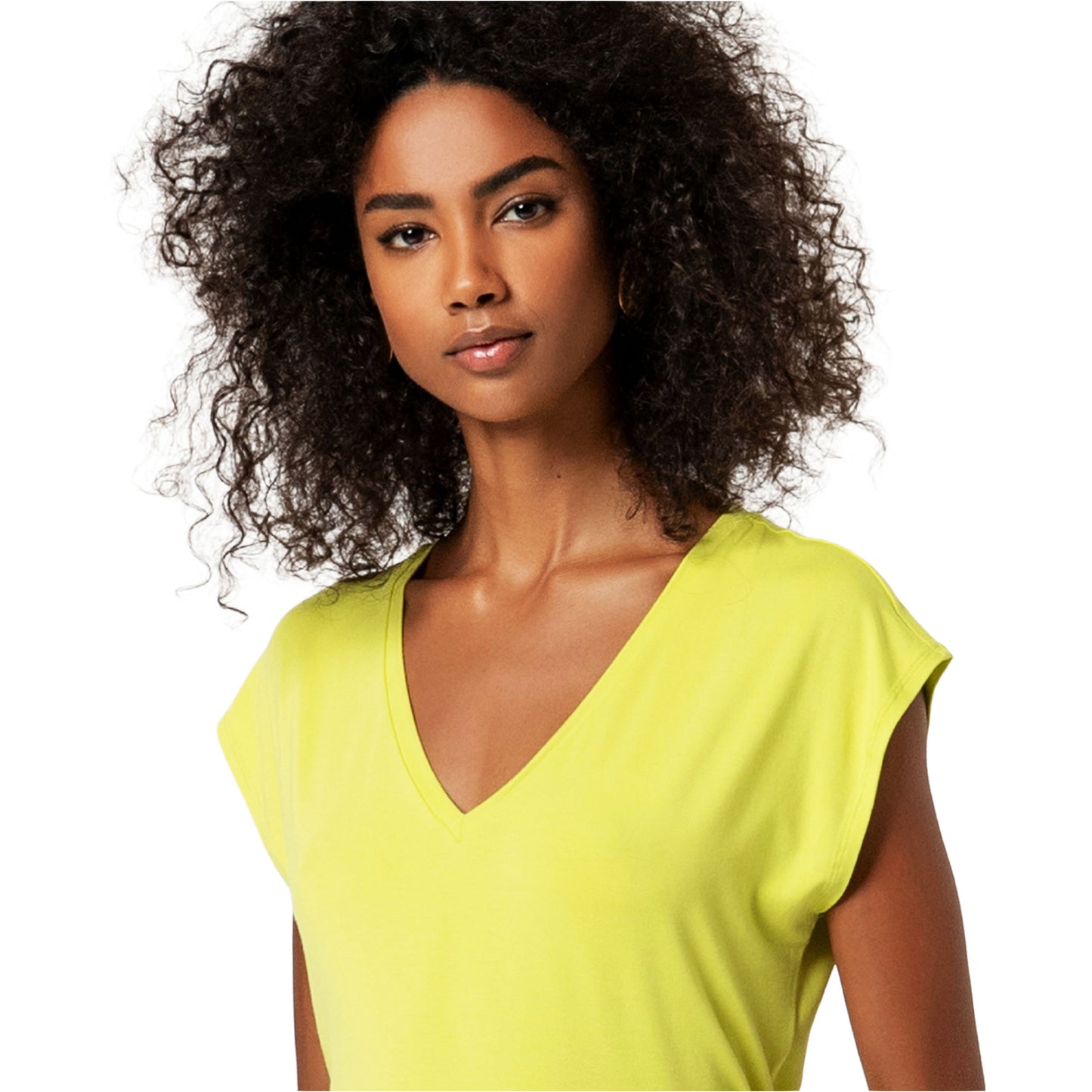 SURKANA T-shirt con collo a V Verde acido