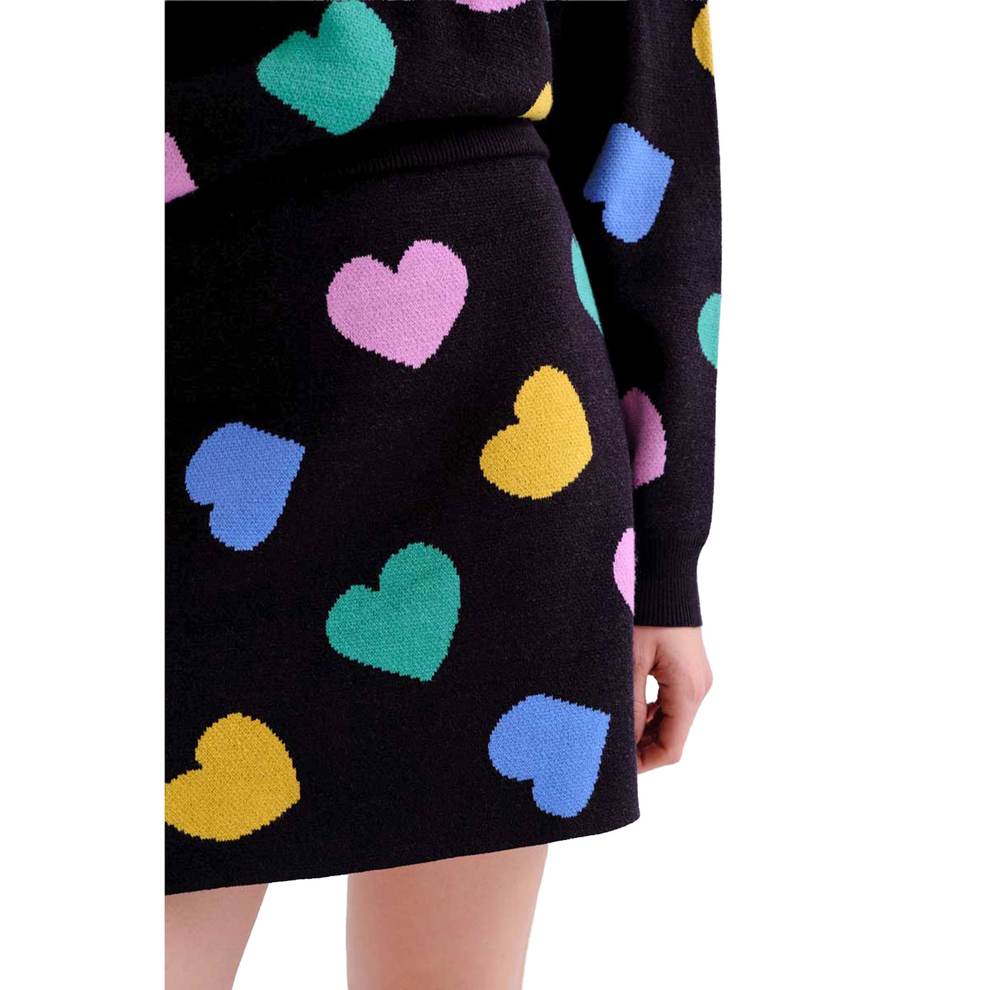 COMPAÑÍA FANTÁSTICA Gonna Jacquard Cuori Nera