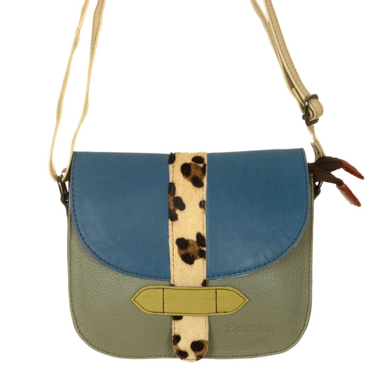 Borsa ALBA reversibile Grigio, Ottanio, Maculato-Blu, Giraffa, Giallo