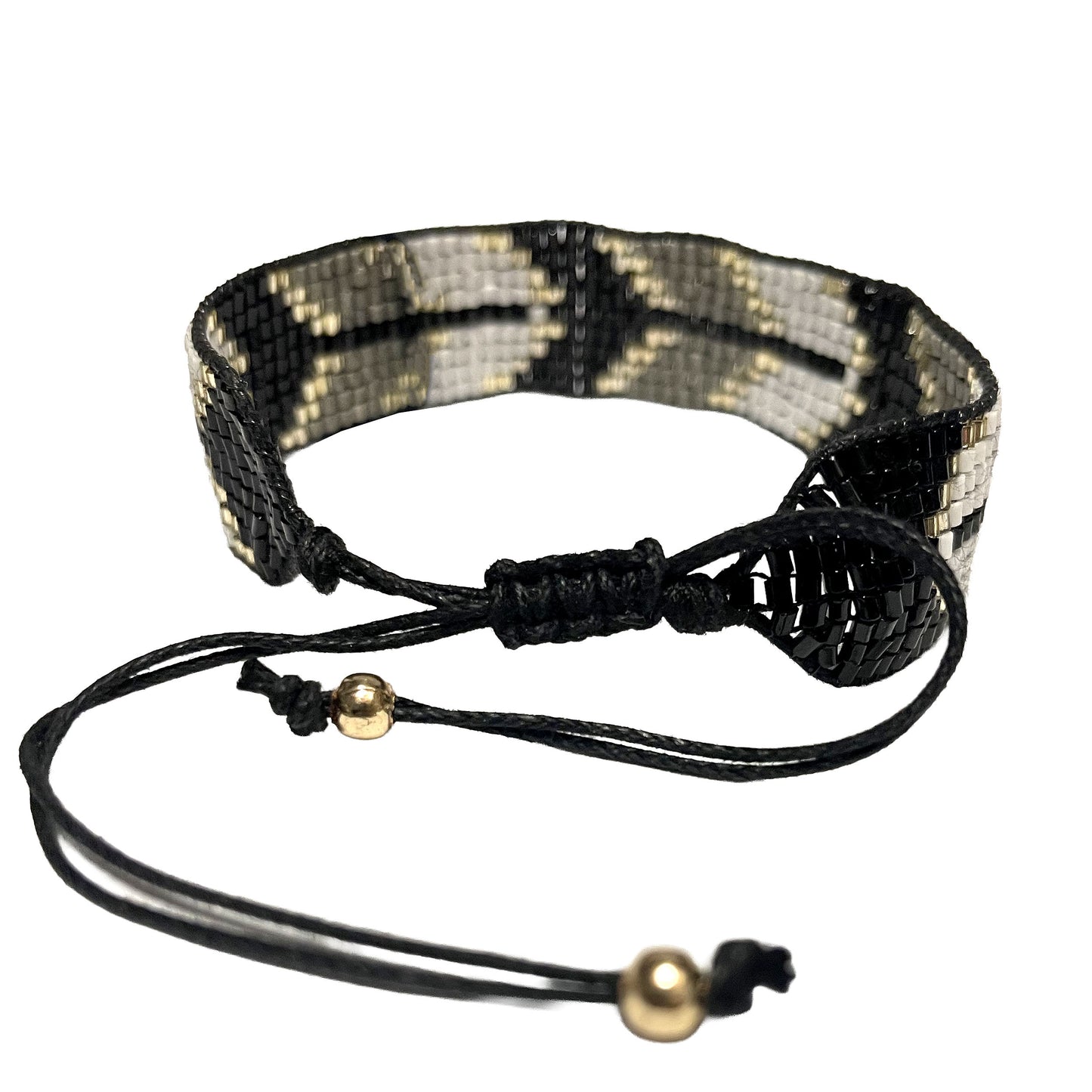 SURKANA Bracciali medi perline giapponesi black