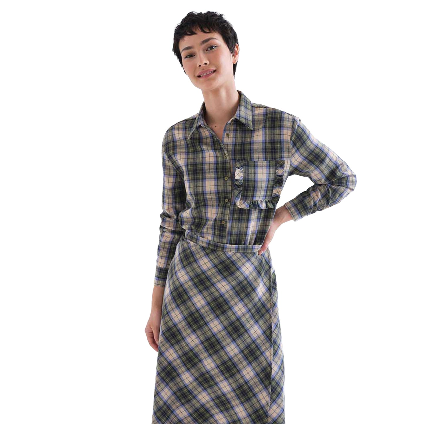 COMPAÑÍA FANTÁSTICA Camicia a quadri verde