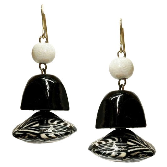 SURKANA Orecchini geometrici black/white