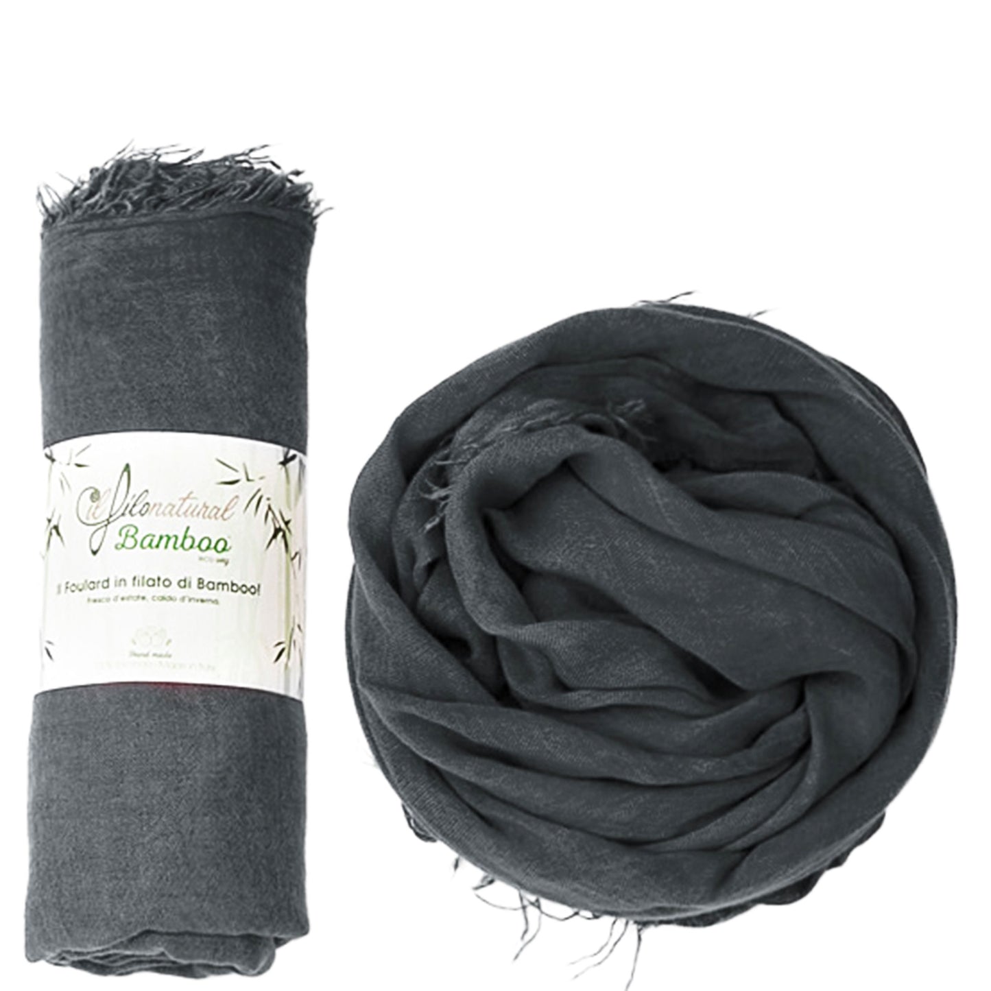 Il Foulard in Filato di Bamboo EcoVeg Tinto a Freddo Acciaio