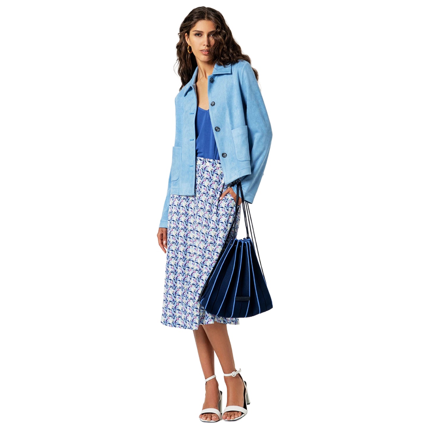 SURKANA Top a spalline Azzurro-SURKANA-VIALESCARPE