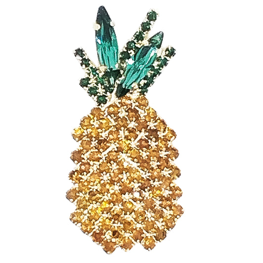 Spilla con strass per lacci - Ananas