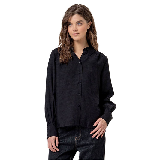 SURKANA Camicia con Arricciature sulle Spalle Nera