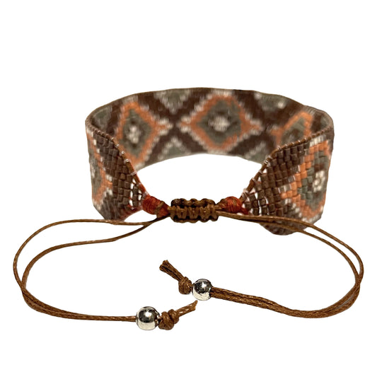 SURKANA Bracciali alti perline giapponesi brown