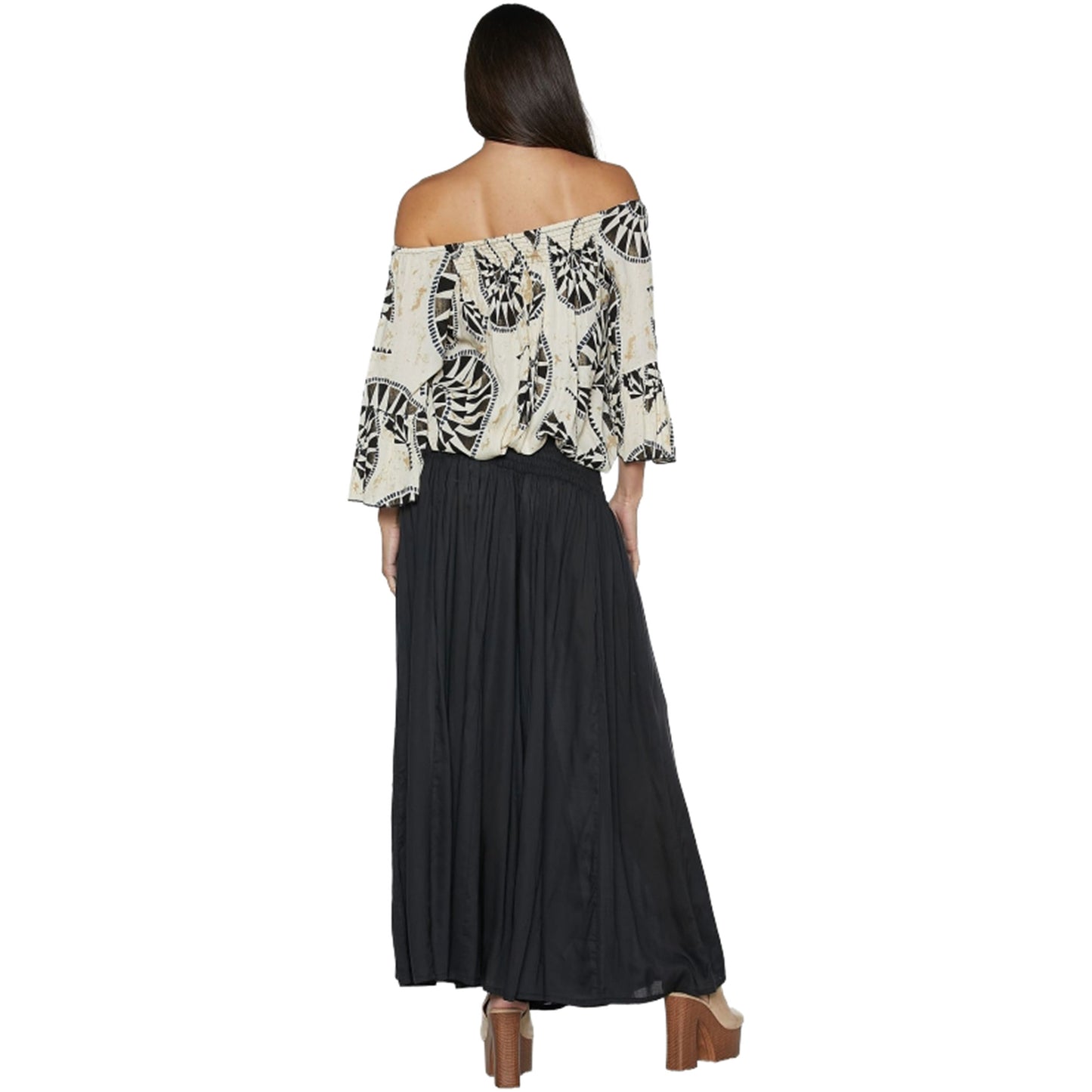 BABA DESIGN Pantaloni VISCOSE FLARE Albicocca