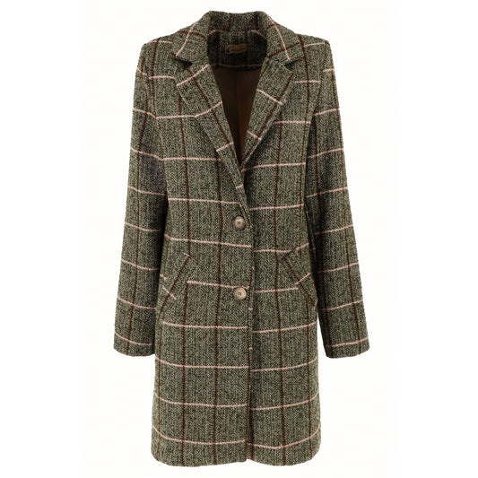 KARAKORUM Cappotto Balbina verde a quadri