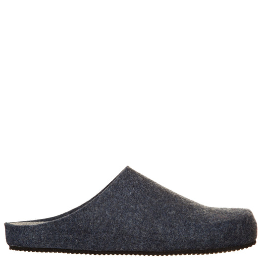 Grunland Ciabatte uomo in feltro blu-grigio