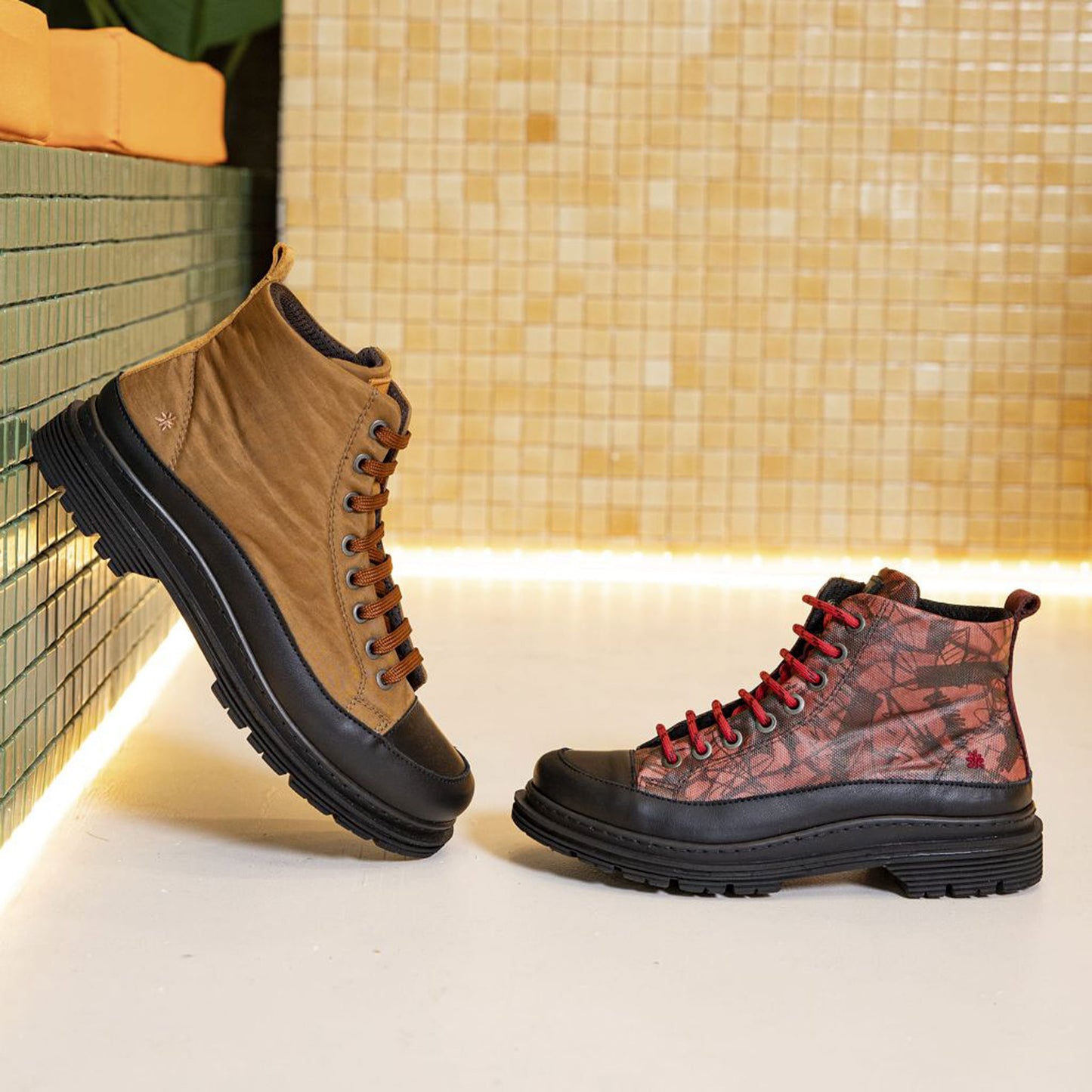 ART COMPANY Sneakers Alte in Nylon Grigio e Nero