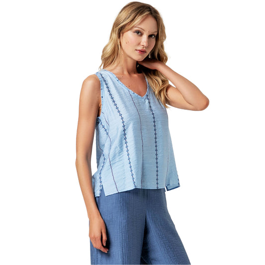 SURKANA Top a spalline con scollo a V Azzurro