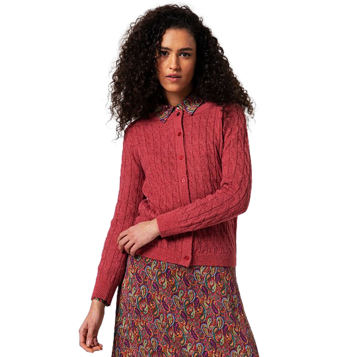 SURKANA - Cardigan corto e aderente con trecce-SURKANA-VIALESCARPE