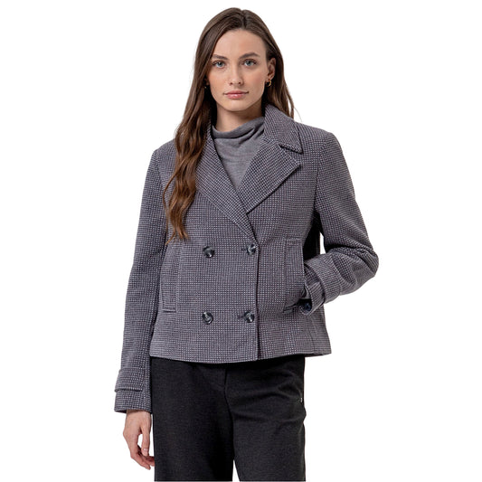 SURKANA Cappotto Corto Pied-de-Poule Grigio-SURKANA-VIALESCARPE