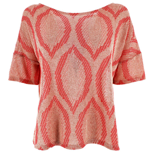 Blusa Donna KARAKORUM Tatiana Rosa Corallo in Viscosa e Lurex