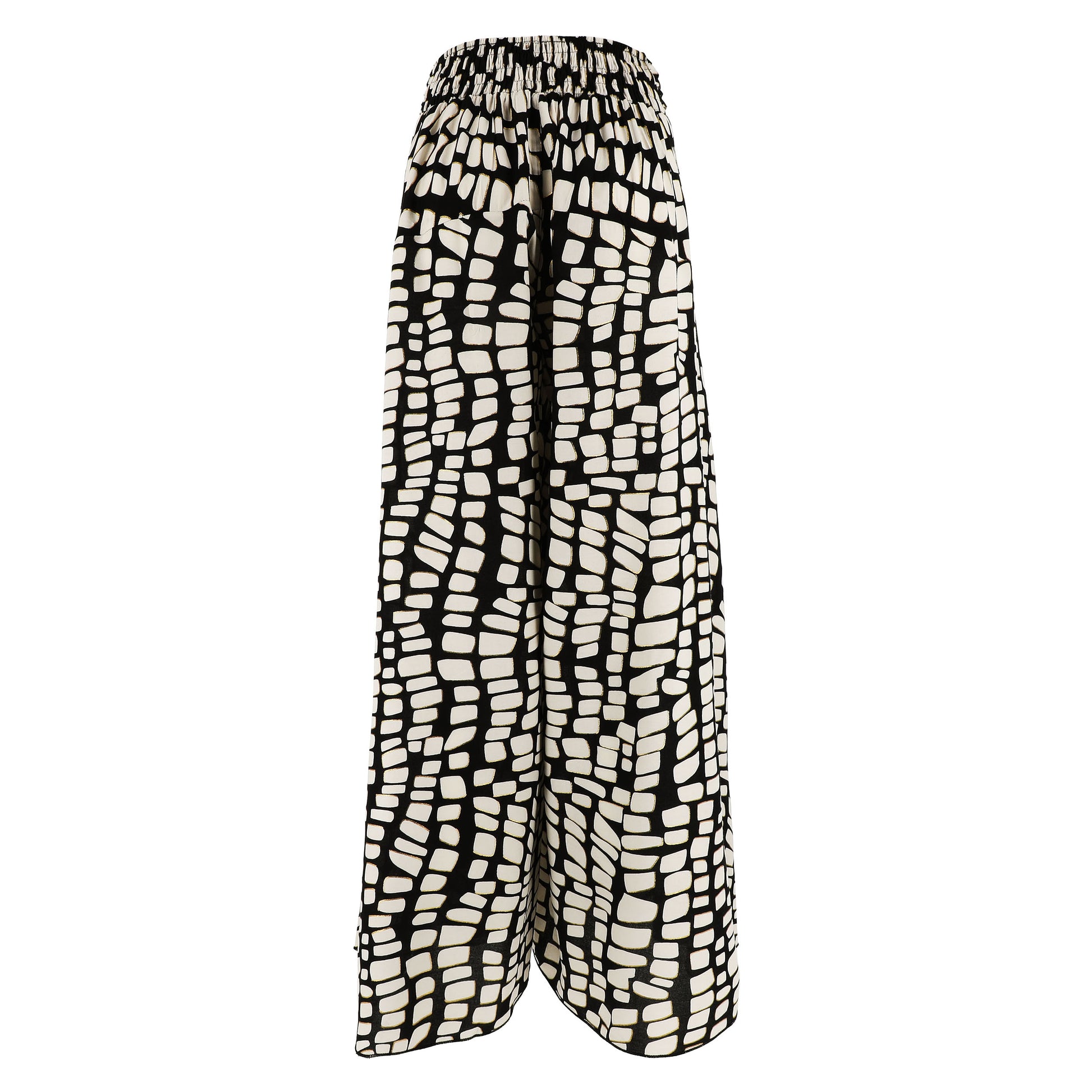 KARAKORUM Pantaloni PRECIOUS Ecru e Nero-KARAKORUM-VIALESCARPE